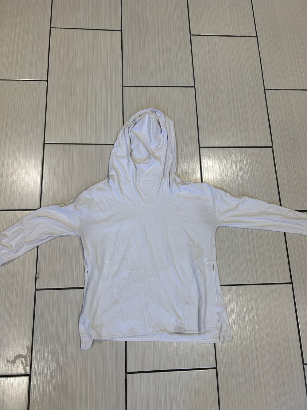 lululemon athletica light gray/white sweatshirt with reflective logo - Picture 2 of 4